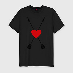 Мужская slim-футболка Сердце и стрелы