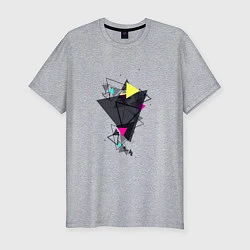Мужская slim-футболка Геометрия треугольники