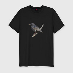 Футболка slim-fit Скворец, цвет: черный