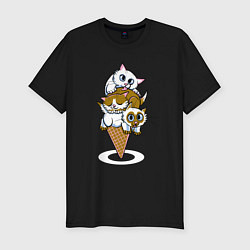 Футболка slim-fit Ice Cream Cats, цвет: черный