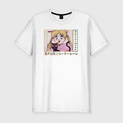 Футболка slim-fit Sailor Moon Usagi Tsukino Luna, цвет: белый