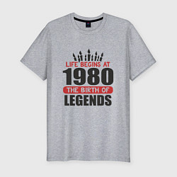 Мужская slim-футболка 1980 - рождение легенды