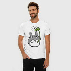 Футболка slim-fit Totoro и бабочка, цвет: белый — фото 2