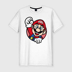 Футболка slim-fit Mario, цвет: белый