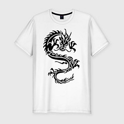 Мужская slim-футболка Дракон орнамент