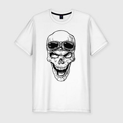 Мужская slim-футболка Skull and glasses