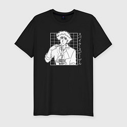 Футболка slim-fit Спайк Шпигель Cowboy Bebop, цвет: черный