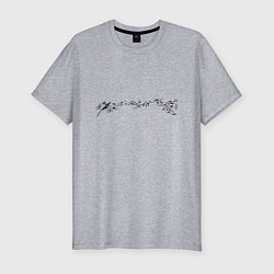 Футболка slim-fit Одуванчик скрипичный ключ ноты, цвет: меланж