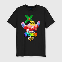 Футболка slim-fit BRAWL STARS SPROUT TROPICAL, цвет: черный