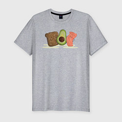 Футболка slim-fit Бутерброд из авокадо, цвет: меланж