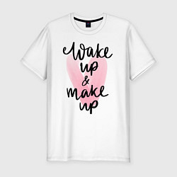 Футболка slim-fit Wake up & Make up, цвет: белый