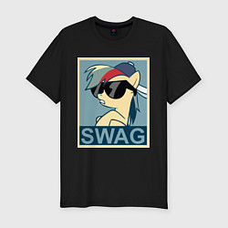 Футболка slim-fit Rainbow Dash swag, цвет: черный
