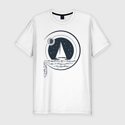 Мужская slim-футболка Вокруг света под парусами