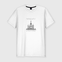 Футболка slim-fit Москва координаты, цвет: белый