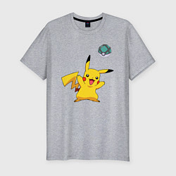 Мужская slim-футболка Pokemon pikachu 1