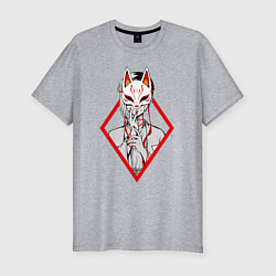 Футболка slim-fit Женщина в маске, цвет: меланж