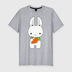 Футболка slim-fit Зайчик с морковкой, цвет: меланж