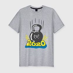 Футболка slim-fit Гиря COVID19, цвет: меланж