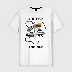 Футболка slim-fit Я из 90х, цвет: белый