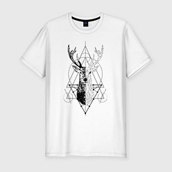 Футболка slim-fit Polygonal deer, цвет: белый