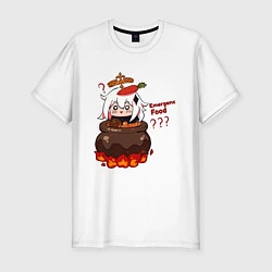 Мужская slim-футболка Genshin Impact Paimon food