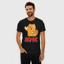 Футболка slim-fit ACDC rock cat, цвет: черный — фото 2