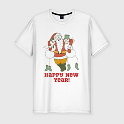 Футболка slim-fit Happy New Year!, цвет: белый