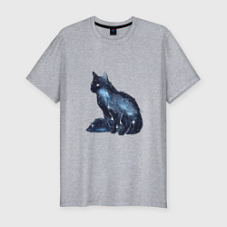 Мужская slim-футболка Космический кот