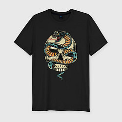 Футболка slim-fit Snake&Skull, цвет: черный