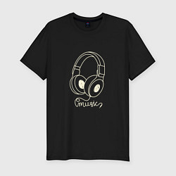 Мужская slim-футболка Музыка в ушах