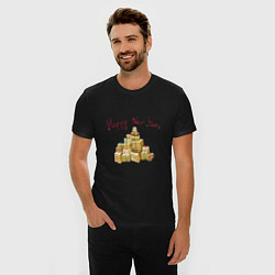 Футболка slim-fit Елка из подарков, цвет: черный — фото 2