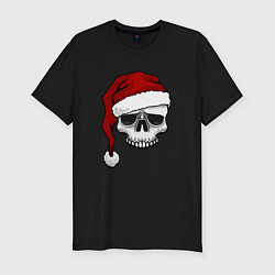 Мужская slim-футболка Рождественский Череп