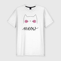 Мужская slim-футболка Meow