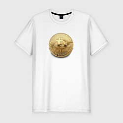 Футболка slim-fit BITCOIN, цвет: белый