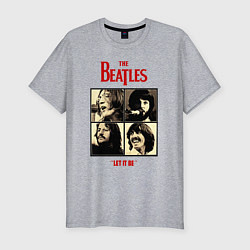 Футболка slim-fit The Beatles LET IT BE, цвет: меланж