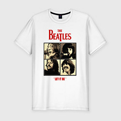 Футболка slim-fit The Beatles LET IT BE, цвет: белый