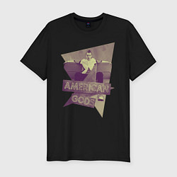 Мужская slim-футболка Техномальчик Американские Боги