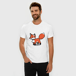 Футболка slim-fit Minecraft Pixel art fox, цвет: белый — фото 2