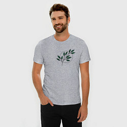Футболка slim-fit Leaves, цвет: меланж — фото 2