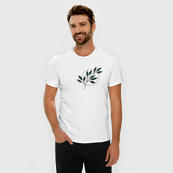 Футболка slim-fit Leaves, цвет: белый — фото 2