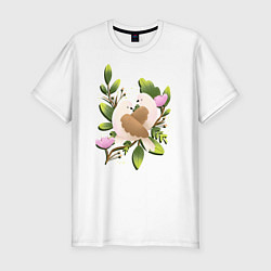 Мужская slim-футболка Couple of birds