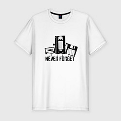 Футболка slim-fit Never Forget Эпоха VHS, цвет: белый