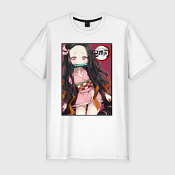 Футболка slim-fit DEMON SLAYER KIMETSU NO YAIBA КЛИНОК РАССЕКАЮЩИЙ Д, цвет: белый