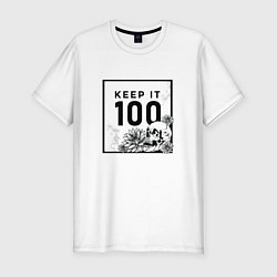 Футболка slim-fit Keep it 100, цвет: белый