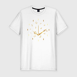 Футболка slim-fit Золотые часы, цвет: белый