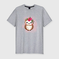 Футболка slim-fit Совушка, цвет: меланж