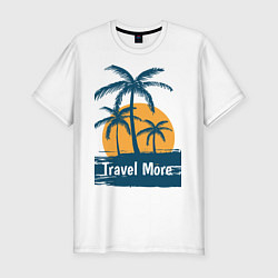 Футболка slim-fit Travel more, цвет: белый