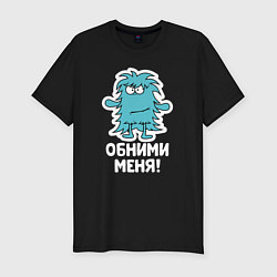 Футболка slim-fit Монстр Обними меня, цвет: черный