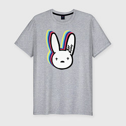 Футболка slim-fit Bad Bunny logo, цвет: меланж