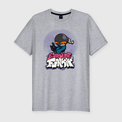 Футболка slim-fit Friday Night Funkin BombKid, цвет: меланж